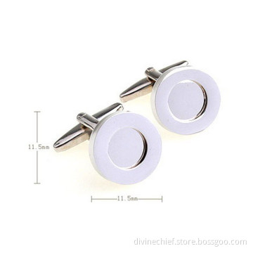 Wholesale Custom Logo Round Shape Blank Cufflinks For Man's Suit Shirt